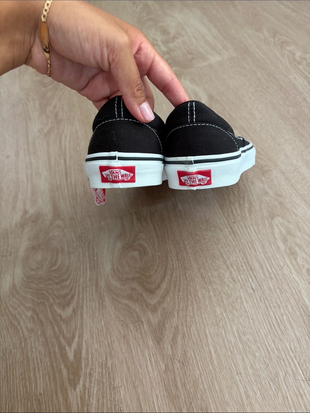 Vans Classic Slip-On Women's Black & White Canvas Loafers - Picture 2 of 4